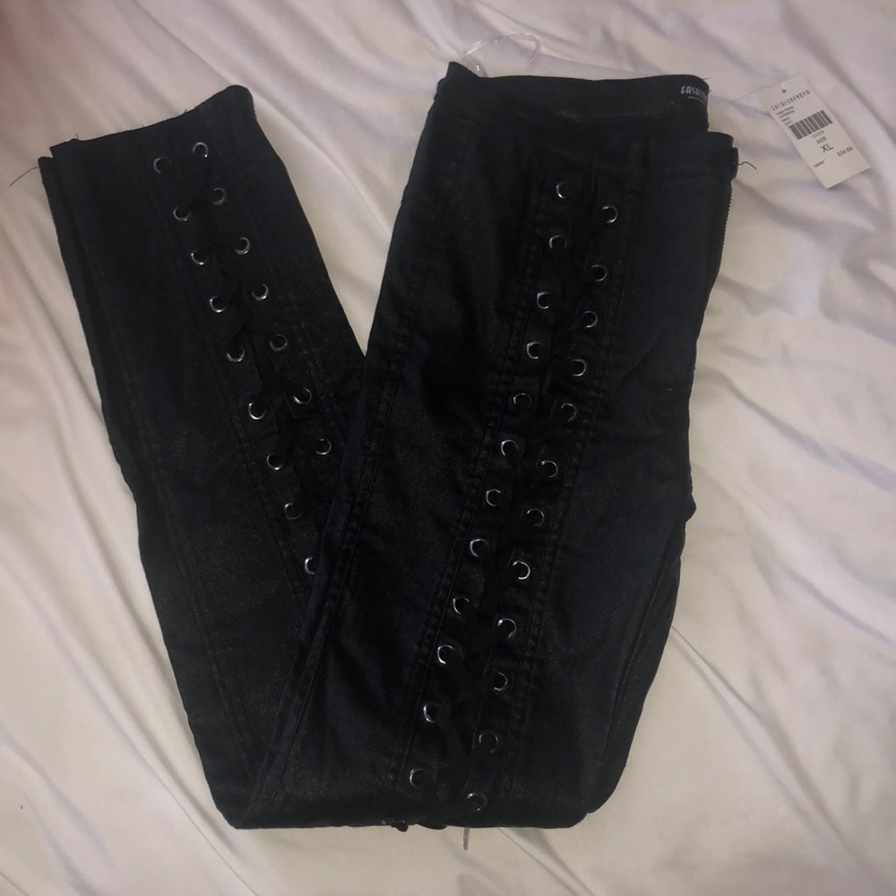 Leather pants from fashion nova